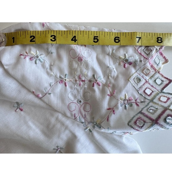 Vintage 90s Desiree Prairie Boho Cottage Core Lace Embroidered Jumpsuit Romper - Picture 10 of 16